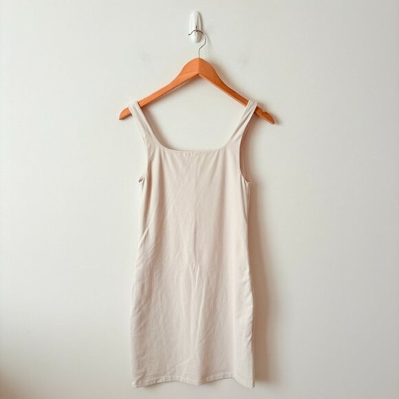 Aritzia Babaton Contour Squareneck Mini Dress White Cream Size Medium - Picture 3 of 5